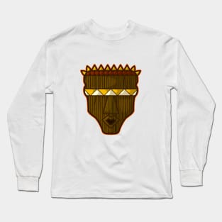 Ancient african aboriginal mask design Long Sleeve T-Shirt